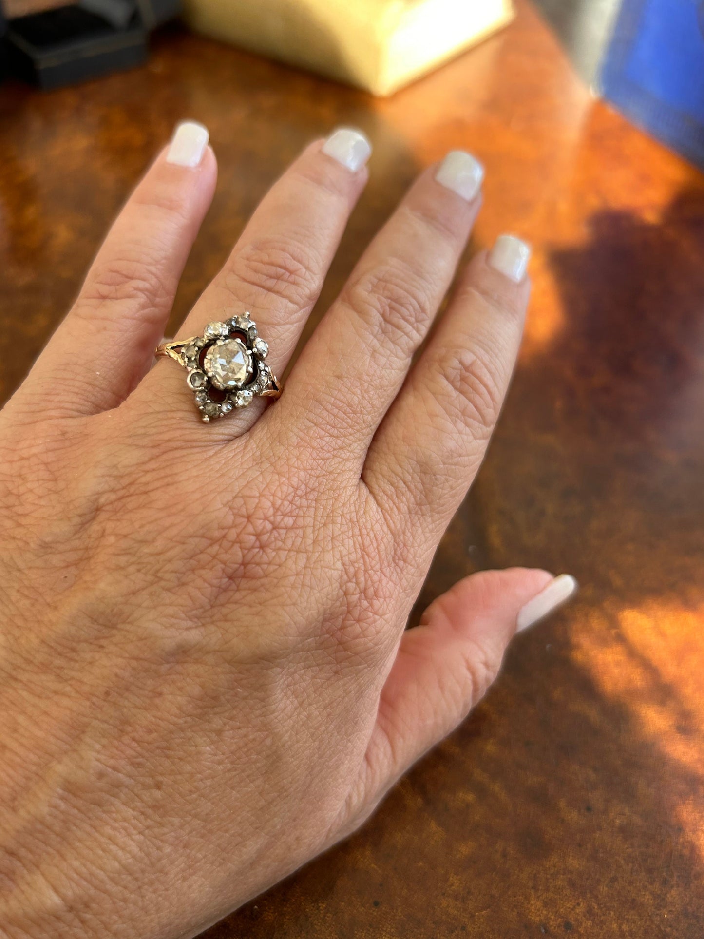 *Reserved for Helen*Georgian 1.2 carat High Dome Rose Cut Diamond l Ring 14k Gold