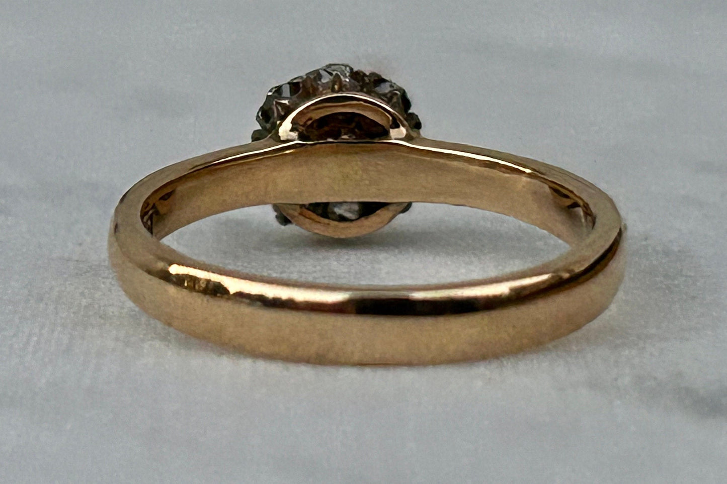 Antique Old Mine Cut Diamond Cluster Ring. Approx .65 total diamond weight.