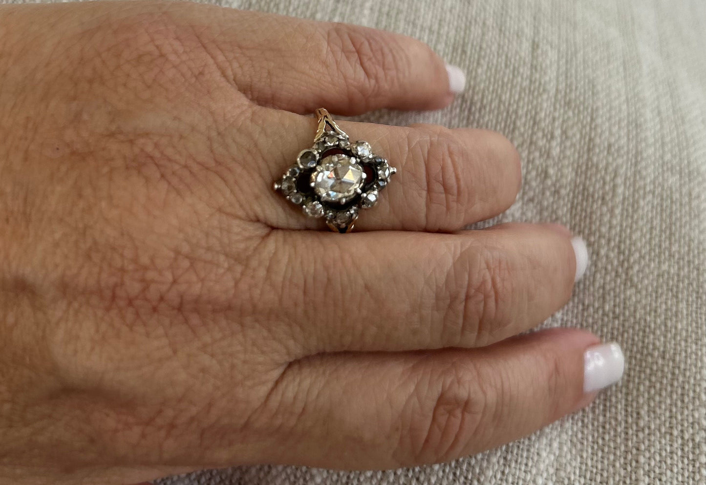 *Reserved for Helen*Georgian 1.2 carat High Dome Rose Cut Diamond l Ring 14k Gold