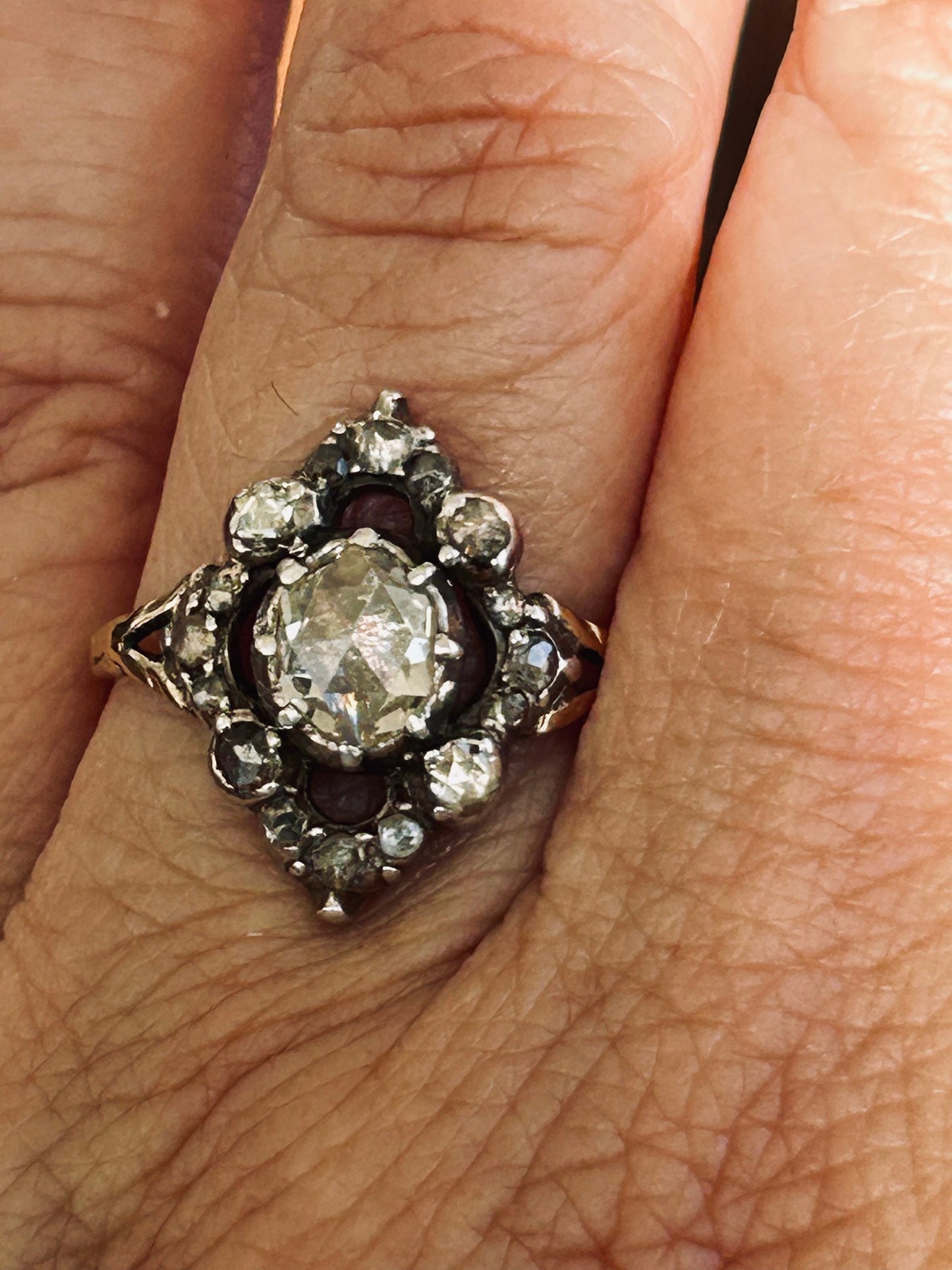 *Reserved for Helen*Georgian 1.2 carat High Dome Rose Cut Diamond l Ring 14k Gold