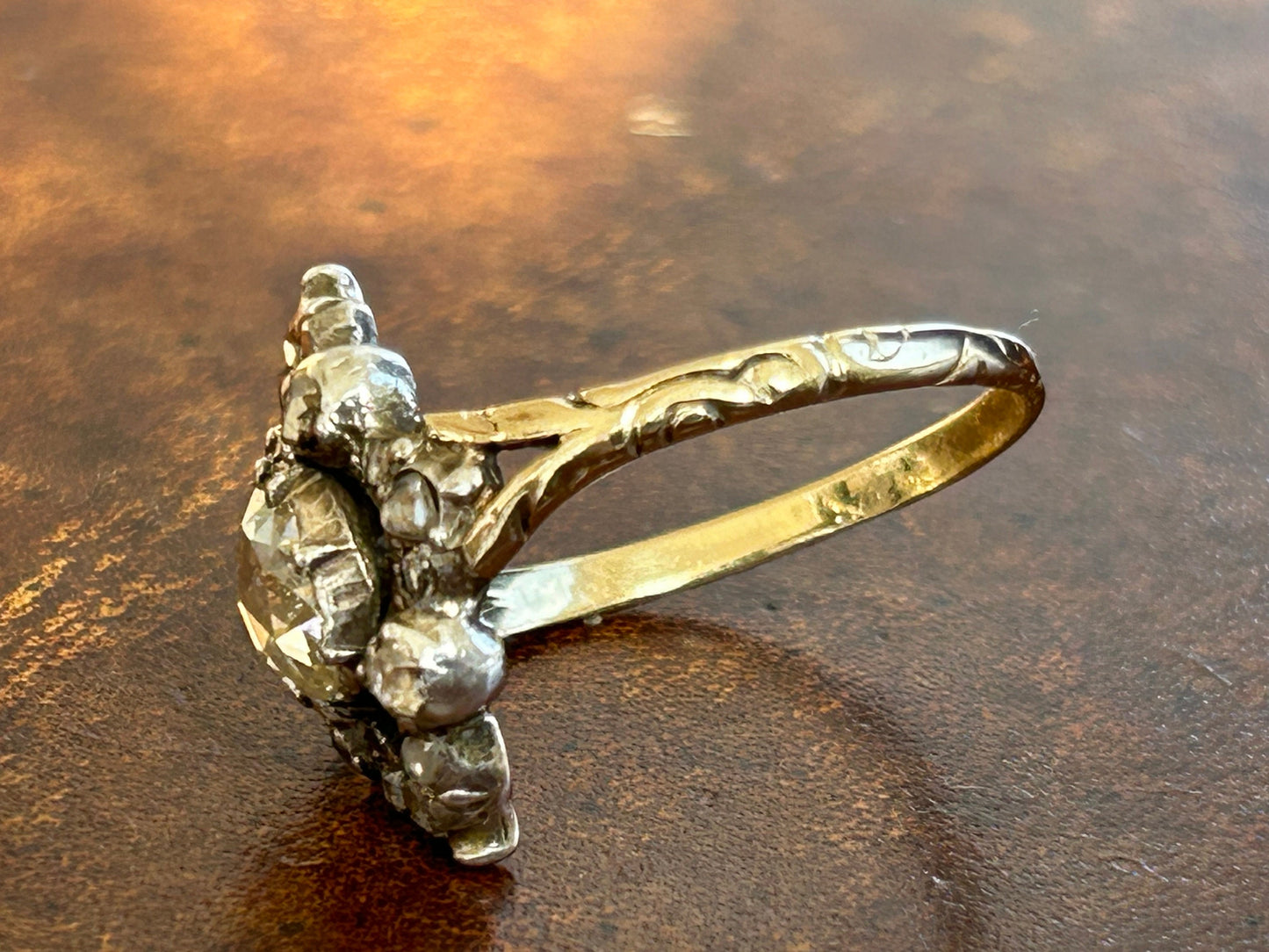 *Reserved for Helen*Georgian 1.2 carat High Dome Rose Cut Diamond l Ring 14k Gold